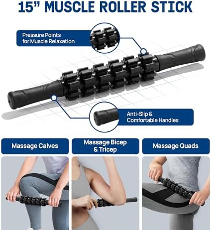 Yes4All Foam Muscle Roller Set, 7-in-1 High-Density Set of Back Roller, Fascia Massage Tool, Stretch Strap, Spiky, Peanut & Smooth Massage Balls, Carry Bag - Ideal for Muscle Care & Relaxation - Image 4