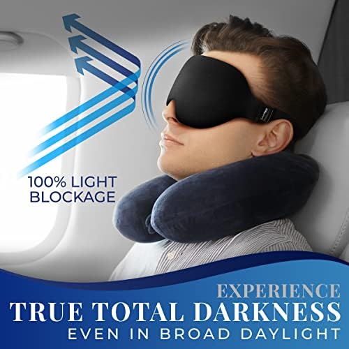 Sleep Mask [2 Pack] - Eye Mask for Sleeping - Patented, Contoured, 100% Blackout, Zero Pressure Sleeping Masks for Women and Men, Blindfold and Eye Covers - S2 Black - Image 3