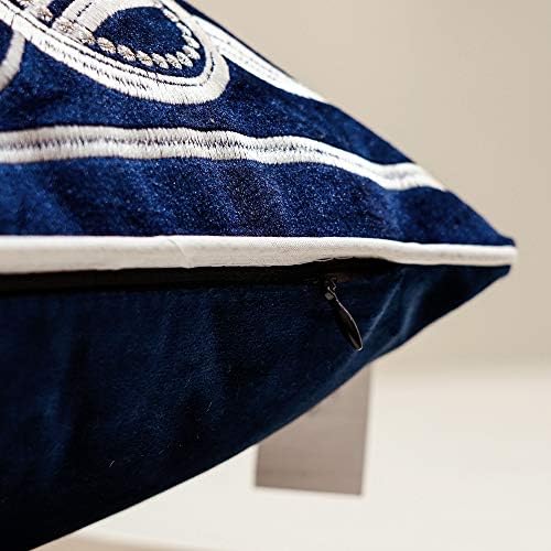 Avigers Throw Pillow Cover 20 x 20 Inch, Blue, Velvet, Hidden Zipper - Image 6