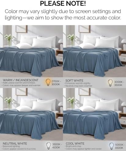 Twin Flat Sheets Only 66x96 Soft Twin Size Top Sheet 2 Pack Coronet Blue - Image 5