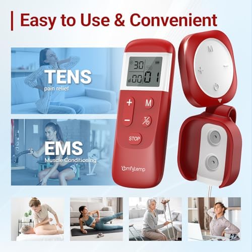 Comfytemp Wireless TENS Unit for Back Pain Relief, 2-in-1 TENS EMS Muscle Stimulator with Detachable Back Clip for More Comfortable Reclining Use, Remote Control, Rechargeable, EMS Machine for Back - Image 5