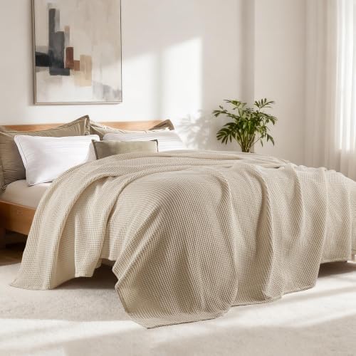 Exclusivo Mezcla 100% Cotton Breathable Waffle Blanket Queen Size, 90"x90" - Image 5