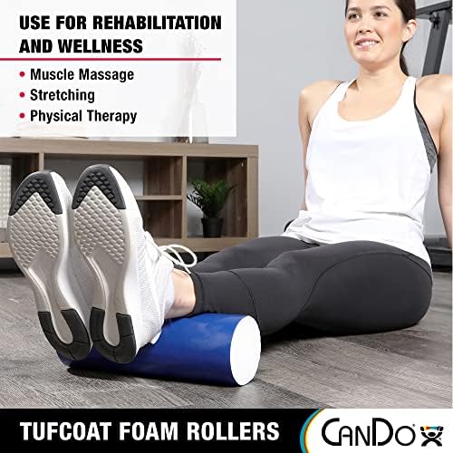 CanDo Premium TufCoat Blue Coated Foam Rollers for Muscle Restoration, Massage Therapy, Rehabilitation, Sport Recovery and Physical Therapy for Home, Clinic and Gym - Image 4