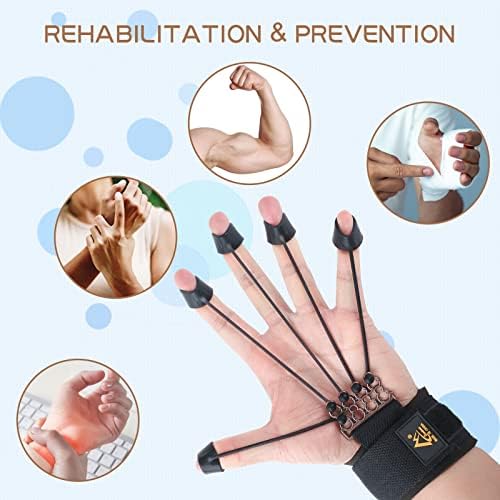Finger Strengthener Stroke Recovery Physical Therapy Equipment Stretcher Hand Strengthener Hand Workout Extension Exerciser Hand Grip Trainer (Enhanced Kit - Black) - Image 2