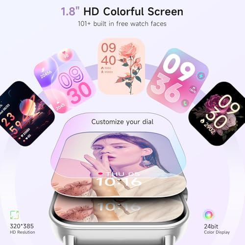 Gydom Smart Watches for Women for Android & iPhone, Alexa Built-in, 1.8" Smartwatch with Heart Rate/SpO2/Sleep/Stress, IP68 Waterproof Fitness Tracker, 101+ Sports Modes, Purple - Image 5