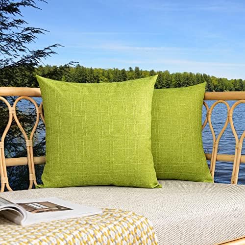 Kevin Textile Outdoor Waterproof 24”x24” Pillow Covers 2 Pack, Green by KevinTextile