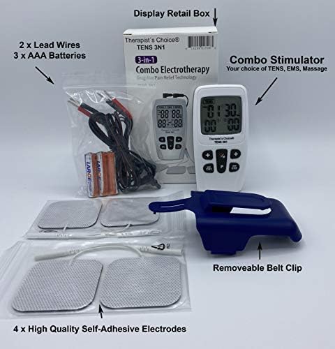 Therapist’s Choice® TENS3N1 Dual Channel, Digital Combo with TENS, EMS and Massage with Accessories, White - Image 2