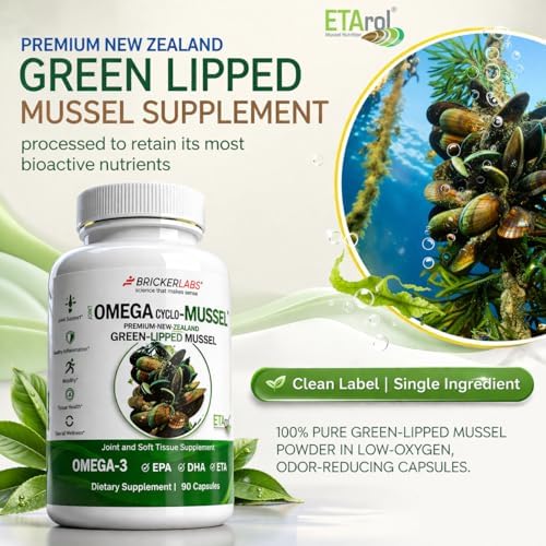 Bricker Labs Omega Cyclo - Mussel Joint Health Supplement, Premium New Zealand Green Lipped Mussel, Full Spectrum Omega Joint Supplements for Joint Health and Comfort, 90 Capsules - Image 2