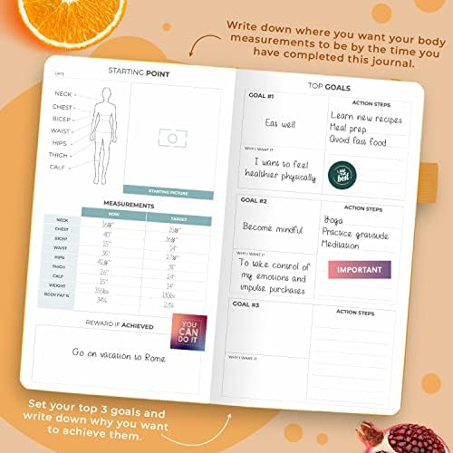 Clever Fox Wellness Planner & Food Journal Small Amber Yellow - Image 3