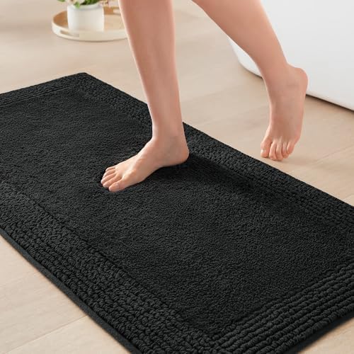 Madison Park Splendor Reversible 100% Cotton Bath Rug, 24 x 44, Black by MADISONPARK