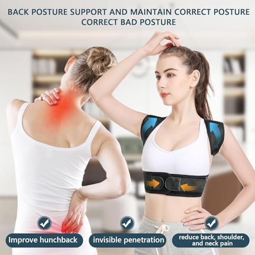 Back Brace Posture Corrector, Adjustable Posture Back Brace, Men/Women back posture corrector, Upper and Lower Back Pain Relief - Scoliosis, Hunchback, Spine Corrector (M) - Image 6