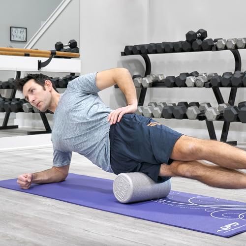 OPTP Silver AXIS Moderately Firm Foam Roller – Round, Silver, 12" x 6" - Image 2