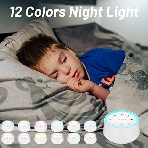 EasyHome Sleep Sound Machine White Noise Machines with 30 Soothing Sounds 12 Adjustable Night Light 10 Adjustment Brightness 32 Levels of Volume 5 Timers and Memory Function Kid Adult Travel - Image 3