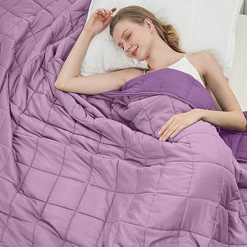 Weighted Blanket for Adults 12lbs, 48"x72", Twin Full Size Cooling Heavy Throw Blanket for 110-130lbs, Microfiber Soft Big Blankets Weighted Comforter, Purple by BETU