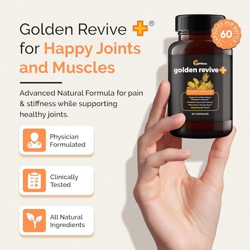 UpWellness Golden Revive + Joint Support Supplement Featuring Turmeric with Black Pepper, Quercetin, and Magnesium- Turmeric Boswellia Supplement - 6 Active Ingredients for Joint Care - 60 Capsules - Image 3