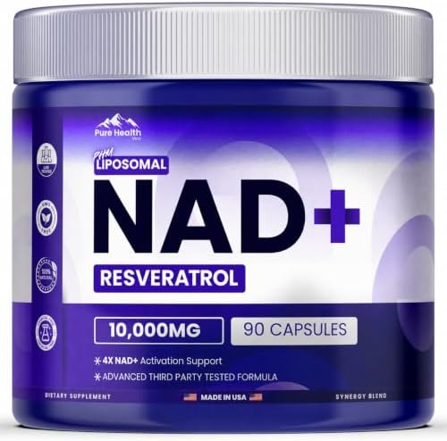 PURE HEALTH MAX PHM NAD Resveratrol Supplement - NAD+ Liposomal Supplements for Men and Women | NMN & NMNH Alternative | 90 Capsules, 1 Months Supply by PureHealthMax