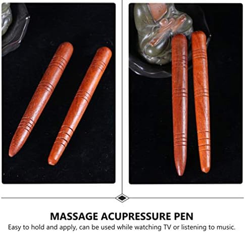 4Pcs Manual Acupressure Pen Wooden Thai Massage Stick Rod Deep Tissue Massage Tool Trigger Point Relief Pain Therapy Tools Full Body Relaxing Gifts Acupressure Pen,Acupressure Tools - Image 3