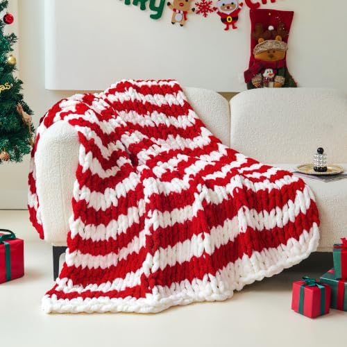 Chunky Knit Blanket Throw for Couch, 51"x63" Chunky Yarn Knitted Blankets by Admitrack
