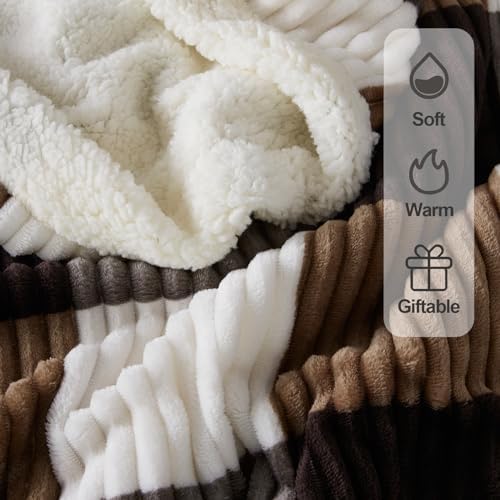 Gracelife Sherpa Fleece Throw Blanket for Couch, Fluffy Plush Warm Fuzzy Blanket for Women and Men, Cozy Thick Soft Twin Blanket for Bed, Dark Brown, 60x80 Inches - Image 5