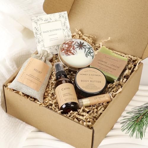Bath Gift Set, Spa Gifts for Women, Self Care Products for Women, Jasmine & Lemon Soap Bar, Calm Pillow Mist, Bath Bomb & Shower Steamer, Body Butter and Lip Balm - Image 4