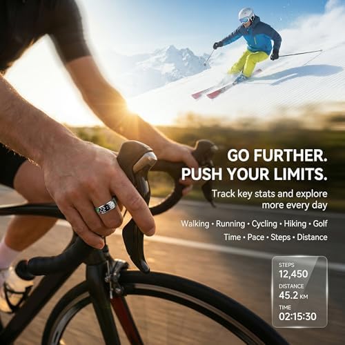 Smart Ring Fitness Tracker No Subscription (Silver, 11#) - Image 3