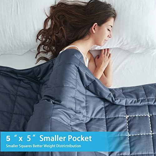 BETU Cooling Weighted Blanket for Adults Queen Size (Dark Grey,60""x80"",25lbs)，Breathable Heavy Microfiber Blanket with Premium Glass Beads All-Season Soft Thick Blanket - Image 6