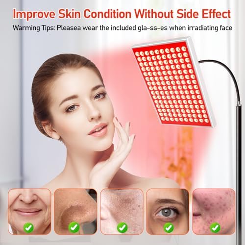 Tuohun Red Light Therapy for Face and Body – 150 LED, 660nm Red & 850nm Near Infrared Lamp with Adjustable Stand, Dual Wavelength for Skin, Muscle & Joint Recovery | Home & Professional Use - Image 4