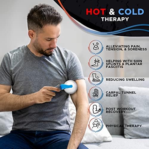PRIME Fitness Cold Massage Roller Ball | Cold Therapy | Ice Roller Ball with Handle | cryo Stick | Relieve Muscle Pain (Blue) - Image 3