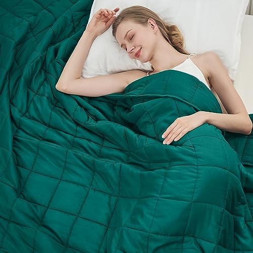 Weighted Blanket for Adults 12lbs, 48"x72", Twin Full Size Cooling Heavy Throw Blanket for 110-130lbs, Microfiber Soft Big Blankets Weighted Comforter, Green by BETU