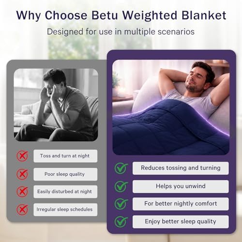 Weighted Blanket for Adults 20lbs, 88"x104", King Size Cooling Heavy Throw Blanket for 180-220lbs, Microfiber Soft Big Blankets Weighted Comforter, Navy - Image 5