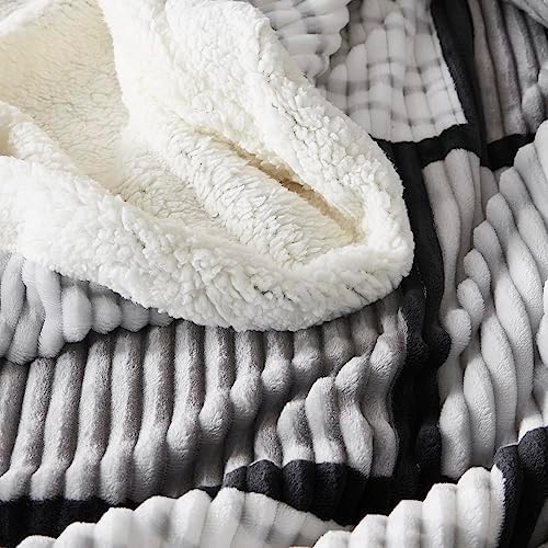 Gracelife Sherpa Fleece Throw Blanket for Couch, Fluffy Plush Warm Fuzzy Blanket for Women and Men, Cozy Thick Soft Twin Blanket for Bed, Grey, 60x80 Inches - Image 5