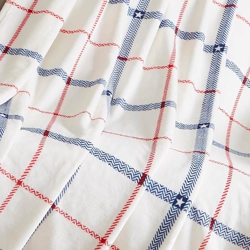 Lucky Brand 50" x 70" Plush Throw Blanket, Ditsy Star Plaid White Blanket for Sofa or Bed - Image 5