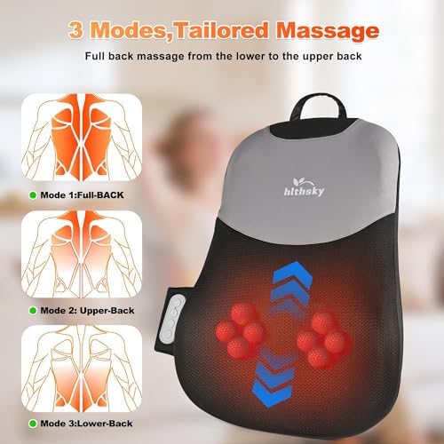 Neck and Back Massager with Heat, Rolling Up and Down Shiatsu Back and Neck Massager with Heat, 4D Kneading and Car Adapter for Home, Office and Car use, Gifts for Men and Women - Image 3