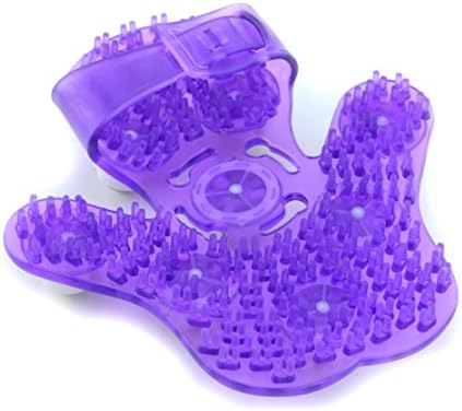 SAMYO Palm Shaped Massage Glove Body Massager with 9 360-degree-roller Metal Roller Ball Beauty Body Care (Purple) - Image 2