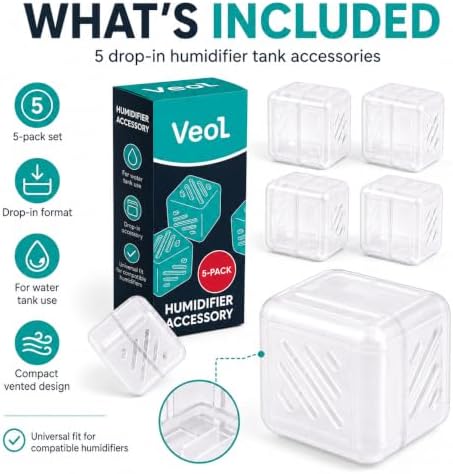 Universal Humidifier Cartridge Refills, Water Tank Accessory, 5 Pack - Image 3