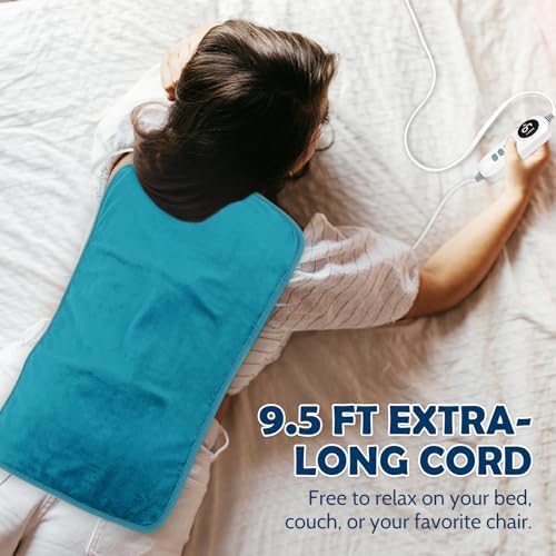DAILYLIFF Massage Heating Pad, 12"x 24" Electric Heated Pads with Massager, 4 Massage Modes, 6 Heat Settings, 24 Relaxing Combinations, Auto-Shut Off, Green - Image 6