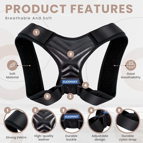 Posture Corrector Just For Women - Adjustable Back Brace - Full Spine Support & Alignment Pain Relieves Neck, Shoulder, Clavicle & Lumbar Pain Breathable & Comfortable - Sizes Medium & Large Perfect for Office. - Image 3