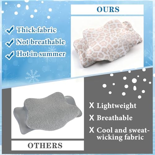Hahafelt Cooling Cervical Neck Pillowcase,Leopard Print Color,Queen Size - Image 3