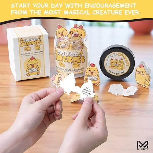 60 Positive Chick Cards Jar, Daily Affirmation Cards for Women, Girls, Coworkers, Best Friends - Emotional Support Chick - Birthday Gift for Womens - Teen Girl Gifts Trendy - Image 2