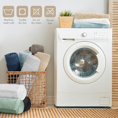 Madison Park Splendor Reversible 100% Cotton Tufted Bathroom Rug3000 GSM Hotel Quality Luxurious Plush Medium Pile BathMat Absorbent, Quick Dry, ShowerRoom Décor, 21x34, Natural, 1'9"x2'10"(Pack of 4) - Image 6