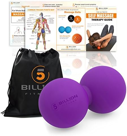 5BILLION FITNESS Peanut Massage Ball,Double Lacrosse Ball and Mobility Massage Ball for Physical Therapy - Deep Tissue Massage Tool for Myofascial Release, Muscle Relaxer, Acupoint Massage (Purple) - Image 2