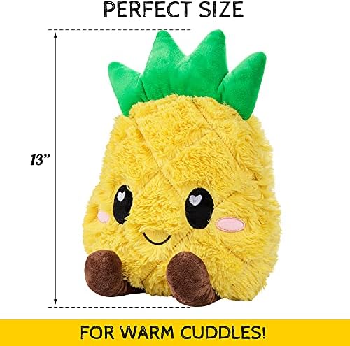 Pineapple Microwavable Unscented Heating Pad for Women and Kids- Cute Soft Cozy Pillow Plush Heatable Warm Stuffed Animals - Kawaii Hot and Cold Plushie Food Toy - Pineapple Gifts for Girls and Boys - Image 2