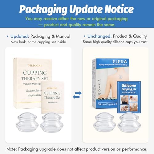 ELERA Silicone Cupping Therapy L Size Sets, Professionally Chinese Massage Cups Tools, Silicone Cup for Joint Pain Relief, Massage Body (L*2 Cups) - Image 2