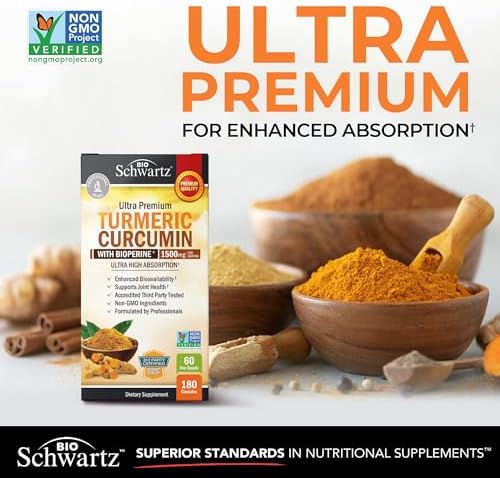 Turmeric Curcumin with Black Pepper Extract 1500mg - 180 Capsules - Image 3