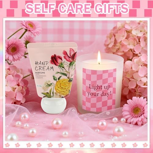 Pink Gift Basket for Women, Unique Birthday Gifts for Teen Girls Mom Sister - Image 4