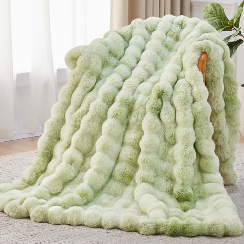 Anysay Faux Fur Throw Blanket,1000GSM Fluffy Soft Bubble Blanket 90''*104'' by Unknown