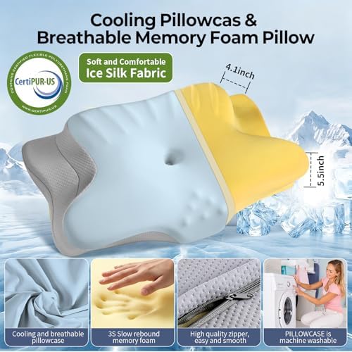 Ylekto Cervical Neck Pillow for Pain Relief - Contour Memory Foam Pillows - Image 5