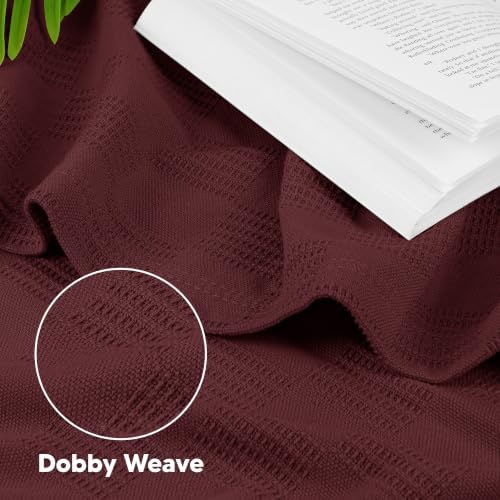 Utopia Bedding 100% Cotton Thermal Blanket Burgundy King, 90x108 Inches - Image 3