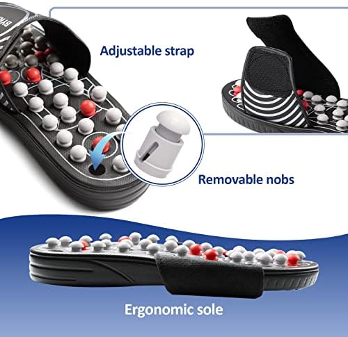 BYRIVER Foot Reflexology Tools Pressure Point Massage Mat Slippers Slides Sandals Shoes, Back Knee Feet Arch Heel Pain Tension Relief Products, Relaxation Gifts for Mom Dad Parents(02L) - Image 4