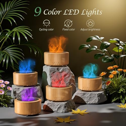 Essential Oil Diffuser for Home: 500ml Fireplace Flame Light - Image 6